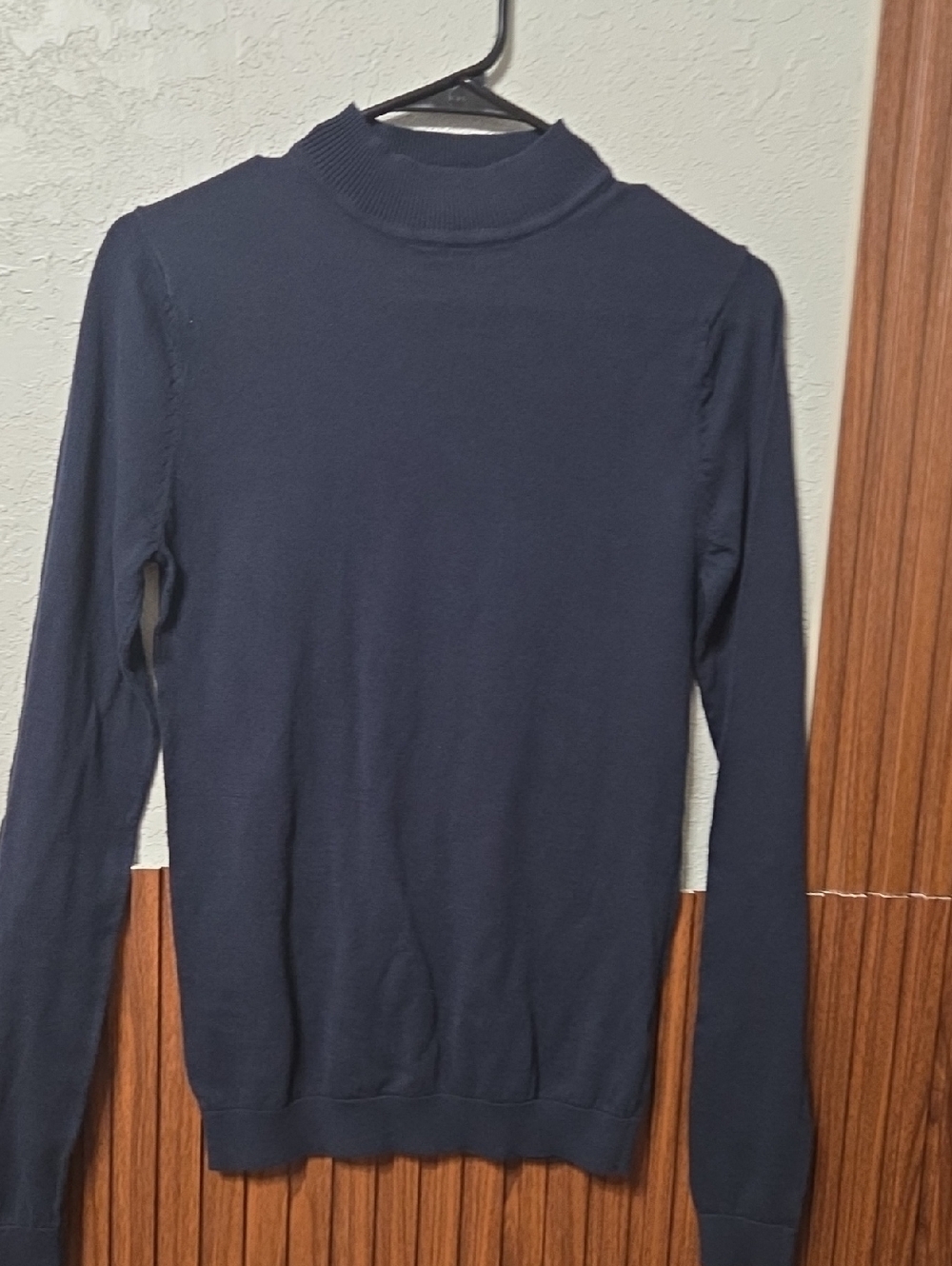 ASOS Navy Long-Sleeve Mock Neck Tee Small Sz [1431]